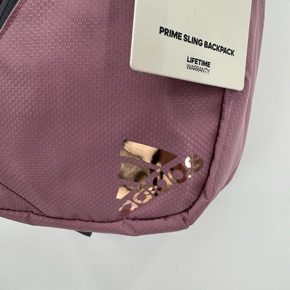 adidas Prime Sling Backpack Orchid Purple Large School Bag Fits Laptop/Tablet - Picture 3 of 16